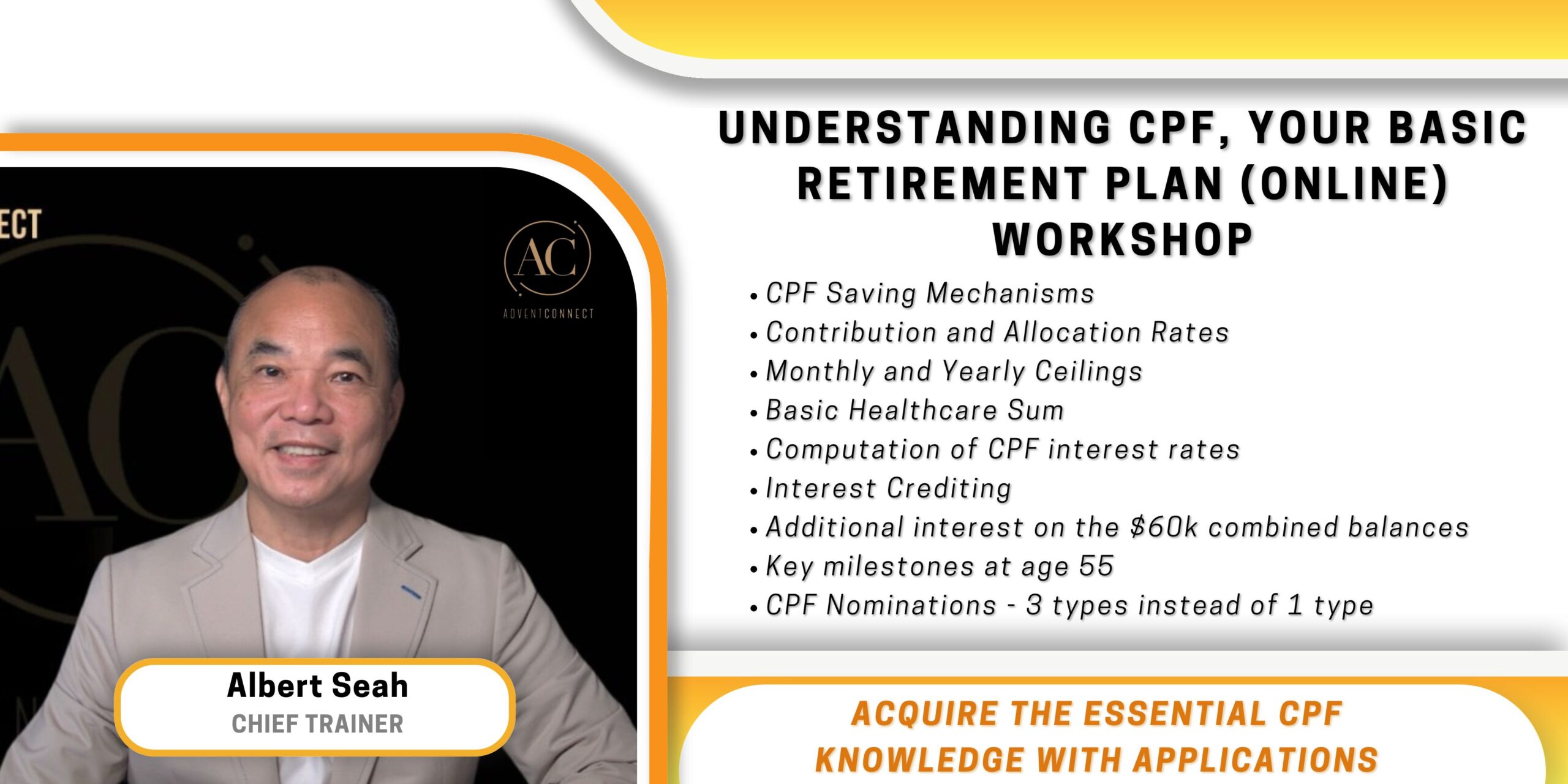 White Yellow Modern Webinar Online Workshop Banner